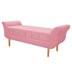 Imagem de Recamier Estofado Ari 195 cm King Size Suede Rosa Bebê - Amarena Móveis