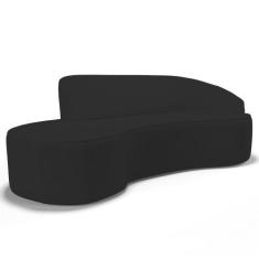 Imagem de Sofá Living  3 Lugares 230cm Braço Direito Mozart D06 Sintético Preto