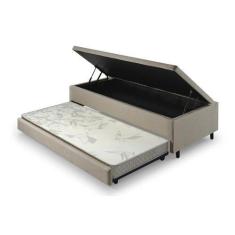 Imagem de Bicama Box Baú Solteiro Com Colchão Ecoline D20 Ecoflex Linho Bege 88x