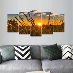 Imagem de Quadro Para Sala Quarto Plantas Entardecer Paisagem