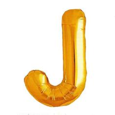Imagem de Balão Metalizado Letra J Dourado 70cm