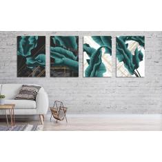 Imagem de Quadros Decorativos Flores Verdes Abstratas Modernas 40X60