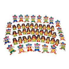 Imagem de Dedoche da Matemática Feltro 50 Personagens Embalagem com Zíper Carlu Brinquedos