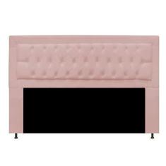 Imagem de Cabeceira Bianca Estofada Capitonê 140 cm para Cama Box de Casal Suede Rosê Quarto - AM Decor