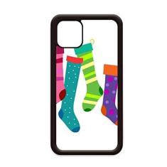 Imagem de Ilustração de meias coloridas Merry Christmas para iPhone 12 Pro Max Capa para Apple Mini Mobile Case