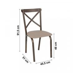Imagem de Conjunto de Mesa 4 Cadeiras Karina Ciplafe Bronze/Linho Bege