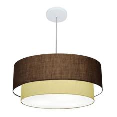 Imagem de Lustre Duplo Cilíndrico Md-4357 60X50cm Bivolt Café Bege