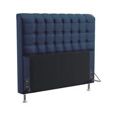 Imagem de Cabeceira Estofada Para Cama Box Rana 195 Para Cama King Suede  Marinho Aradecor