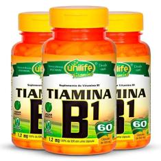Imagem de Kit 3 Vitamina B1 Tiamina 60 cápsulas Unilife