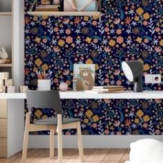 Imagem de Papel De Parede Adesivo Flores Infantil N06105 Rolo 0,58X3M
