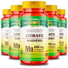 Imagem de Kit 5 Magnésio citrato Unilife 60 cápsulas