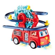 Imagem de Caminhão Bombeiro 2 Em 1 Escorregado Pato Sobe Desce Luz Som Cor Verme
