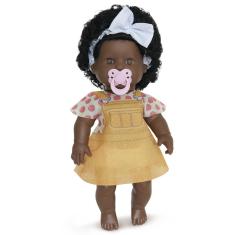 Imagem de Boneca Coleção Danadinhas Negra Cabelo Cacheado Com Chupeta