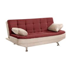 Imagem de Sofá Cama Valencia 3 Lugares Reclinável Material Vinho com Marfim - Speciale Home