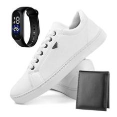 Imagem de Tênis Skatista Masculino Street Lifestyle Moderno Estiloso Dia a Dia + Relógio e Carteira-Masculino