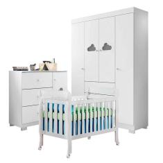 Imagem de Quarto De Bebê Ane Com Berço Americano Lila Branco Brilho - Phoenix Baby