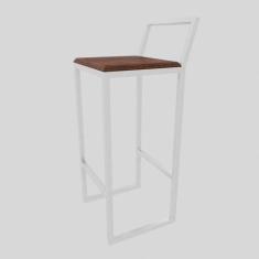 Imagem de Banqueta Alta Balcão Bistrô Branca Confort Industrial Premium Imbuia