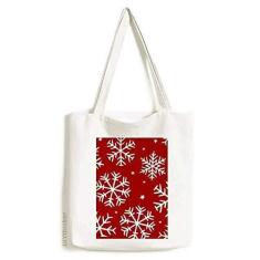 Imagem de Bolsa de lona de Natal com flocos de neve e bolsa de compras casual