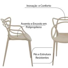 Imagem de Kit 2 Cadeiras Decorativas Sala e Cozinha Feliti (PP) Nude - Gran Belo