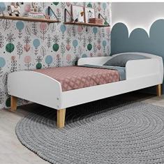 Imagem de Cama Infantil Montessoriana com Proteção Lateral Aurora Movelbras Branco