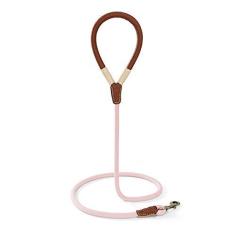 Imagem de Mile High Life | Coleira para cães de couro premium | Coleira para cães de corda forte | Alça de couro | Fecho resistente | Cães pequenos e médios grandes | Diâmetro 1,27 cm (rosa, 1,22 m)