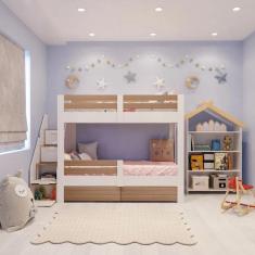 Imagem de Beliche Infantil Star Plus Com Grade De Prote  o Casatema Bra