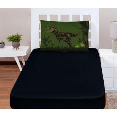 Imagem de Jogo De Lençol Solteiro Soft 2 Peças Fronha Dinossauro