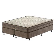 Imagem de Cama Box Queen Size Probel Óregon com Euro Pillow e Molas Prolastic 62x158x198 cm - Bege/Marrom