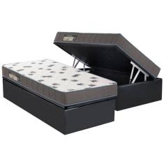 Imagem de Cama Box Baú Solteiro: Colchão Espuma D33 Ortobom Light Saúde + Base CRC Suede Gray(88x188)