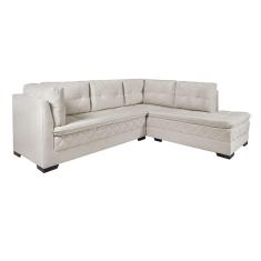 Imagem de Sofá De Canto 6 Lugares Canadá Suede Aveludado Gelo