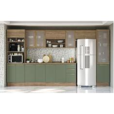 Imagem de Armário de Cozinha Modulada Completa Reta 9 peças 4,00m 290 Botanic Ka