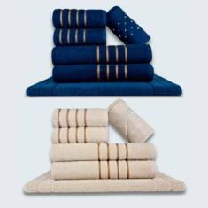 Imagem de Jogo De Toalhas 12 Pçs Coleção Dubai 100% Algodão Az+bg