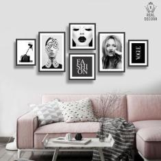 Imagem de Conjunto Kit 6 Quadros  E  Moda Fashion Vogue