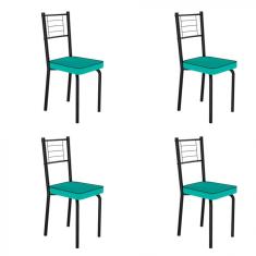 Imagem de Conjunto 4 Cadeiras De Aço Juliana Art Panta /Verde