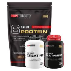 Imagem de Kit Whey Protein 6 Six Protein 2Kg + Creatina 100g + Glutamina 100g - Bodybuilders-Unissex