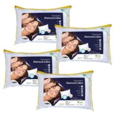 Imagem de Kit 4 Travesseiros Diamond - Flocos de Látex - Theva