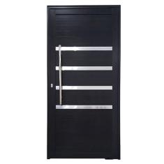 Imagem de Porta Pivotante de Alumínio 210 x 120cm com Friso 30 Direita Esquadrias Bergame Preto