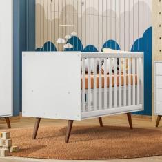 Imagem de Berço Mini Cama 92x74x133 Cm Q Encanto Retrô Branco Acetinado - Qmovi