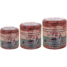 Imagem de Banqueta Mdf Color 3 Peças Banco Decorativo Jardim Garden