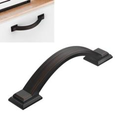 Imagem de KNOKLOCK Pacote com 10 puxadores de armário de cozinha de 76 mm (3 pol.) Puxadores de armário de cozinha de bronze polido a óleo Puxadores de gaveta para armário de guarda-roupa