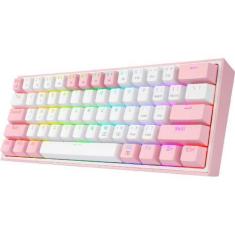 Imagem de Teclado Gamer Sem Fio Redragon Fizz Pro K616-RGB USB - Branco/Rosa (In