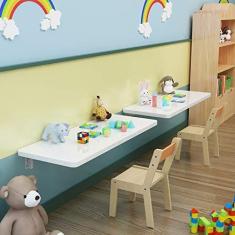 Imagem de Mesa Plegable De Pared Banco De Trabajo De Oficina Blanco, Escritorio De Aprendizaje para Computadora, Estante De Cocina para El Hogar, Escritorio, para Habitación Pequeña (120x40