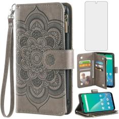 Imagem de Asuwish Capa de telefone para carteira Hot Pepper Chilaca com protetor de tela de vidro temperado e flor de couro flip porta-cartão de crédito suporte fólio acessórios para celular HPPL60A HPP-L60A