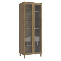 Imagem de Armário de Cozinha Cristaleira 2 portas de vidro 80cm com Pés M628 Bot