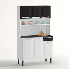 Imagem de Armário De Cozinha Rose Branco e Preto Itatiaia