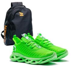 Imagem de Tênis Masculino Leve Fitness Academia+ Mochila - OLDSEN, Verde, Mochil