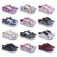 Imagem de Kit 12 Pares Tênis Desenho Infantil Menina Menino Atacado K80 - FABRIC