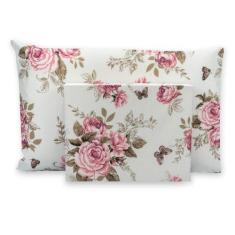 Imagem de Jogo De Lençol Solteirão 2 Peças Com Elástico Estampado Percal 180 Fio