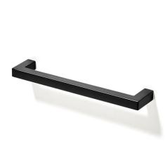 Imagem de TUNNY Pacote com 10 alças quadradas sólidas de 128 mm com espaçamento de parafusos preto fosco para armários de cozinha, quarto, cômoda, guarda-roupa, puxadores de armário