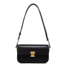 Imagem de LA'FESTIN Bolsa pequena de couro para mulheres: Bolsa tiracolo de ombro, Preto